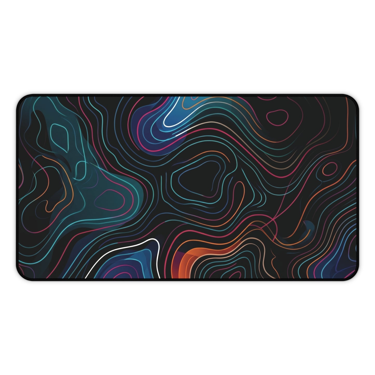 Abstract Topographic Desk Mat — Colorful Contour Gaming & Office Mouse Pad