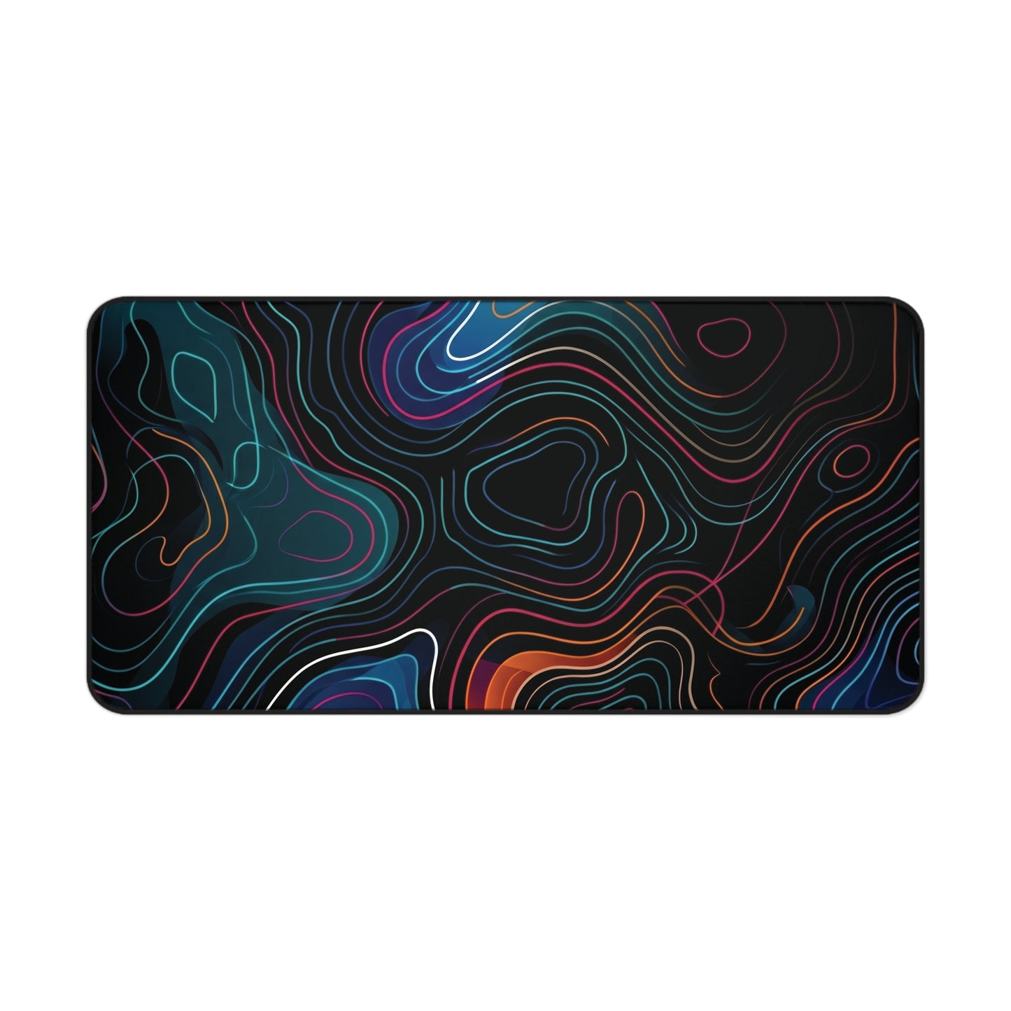 Abstract Topographic Desk Mat — Colorful Contour Gaming & Office Mouse Pad