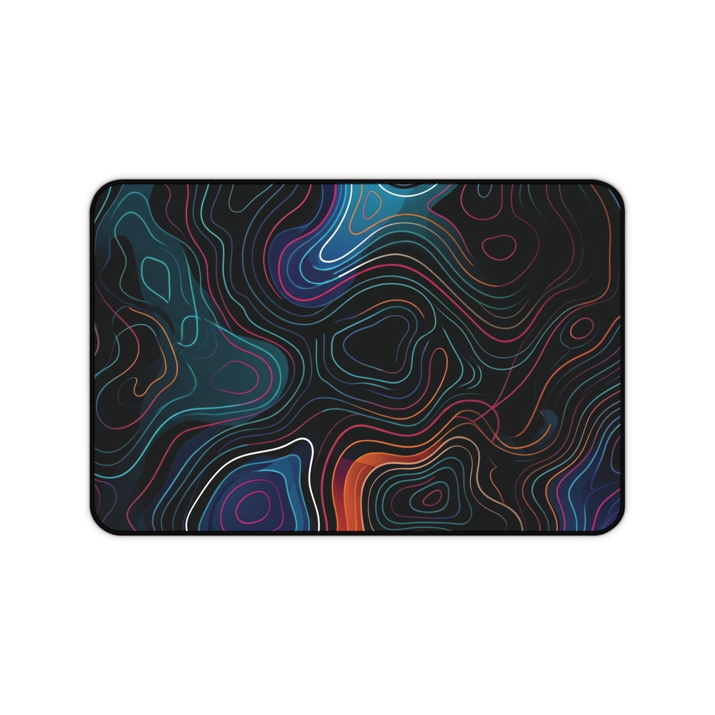 Abstract Topographic Desk Mat — Colorful Contour Gaming & Office Mouse Pad